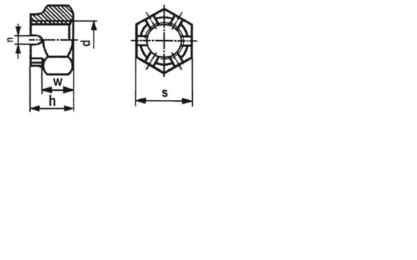 Écrou à créneau HK classe 8 DIN 935 Zingué - 20 mm – Image 2