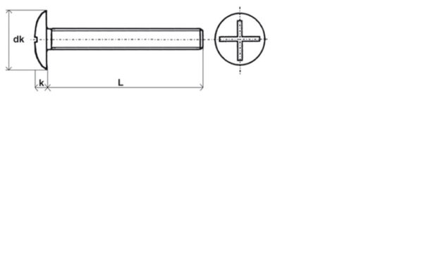 Vis poêlier tête ronde large fendue en croix Zingué - 8 x 100 mm- Vendu par 100 – Image 2