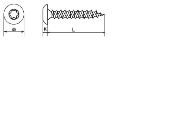 Vis pour penture Torx® Zingué - 6 x 35 mm- Vendu par 200 – Image 2
