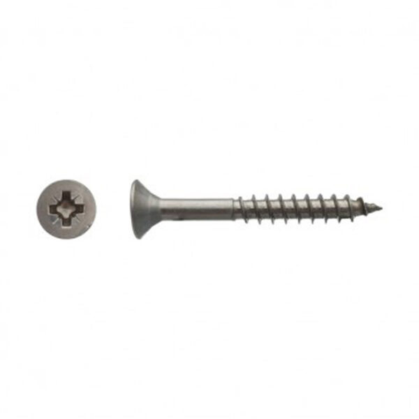 Vis pour panneaux agglomérés tête fraisée Pozidriv® filetage partiel Inox A4 - 5 x 45 mm- Vendu par 200