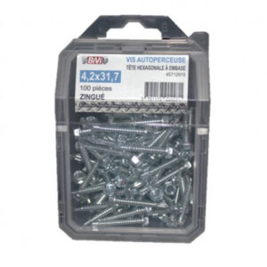 Vis autoperceuse tête hexagonale à embase Zingué - 4,2 x 15,9 mm - Coque de 100 pièces- Vendu par 4