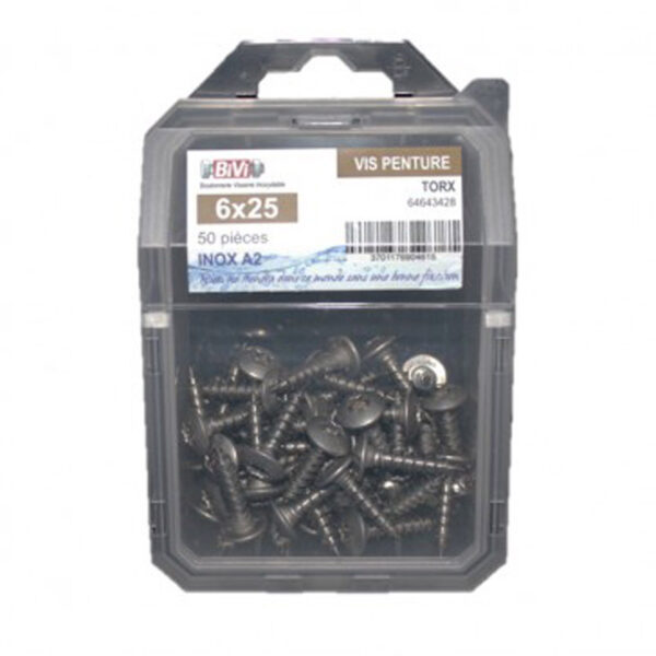 Vis pour penture Torx® Inox A2 - Coque de 50 pièces - 6 x 25 mm- Vendu par 4