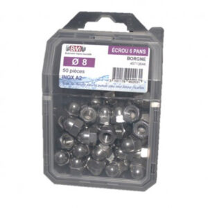 Écrou borgne DIN 1587 Inox A2 - Coque de 100 pièces - Diamètre 5 mm- Vendu par 4