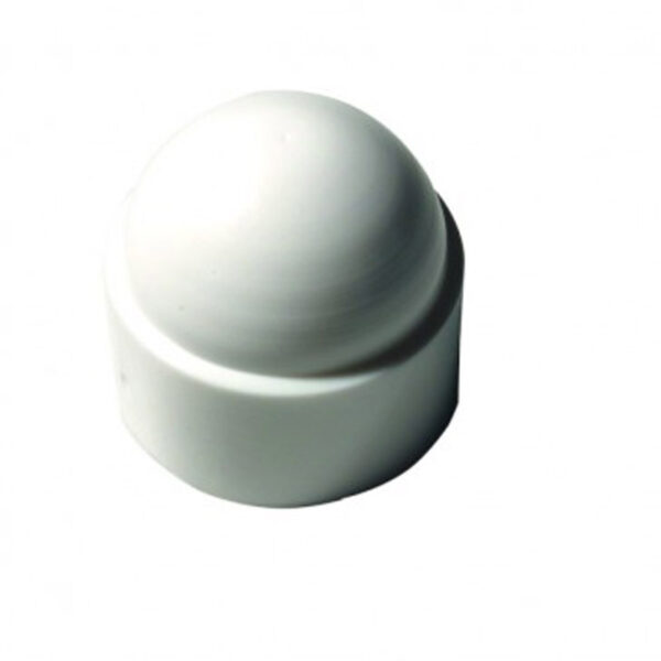 Cache écrou blanc - 10 mm cote sur plats 17 mm- Vendu par 200