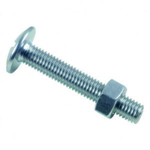 Boulon poêlier tête ronde large fendue en croix NFE 25129 ISO 4032 Zingué - 4 x 35 mm- Vendu par 200