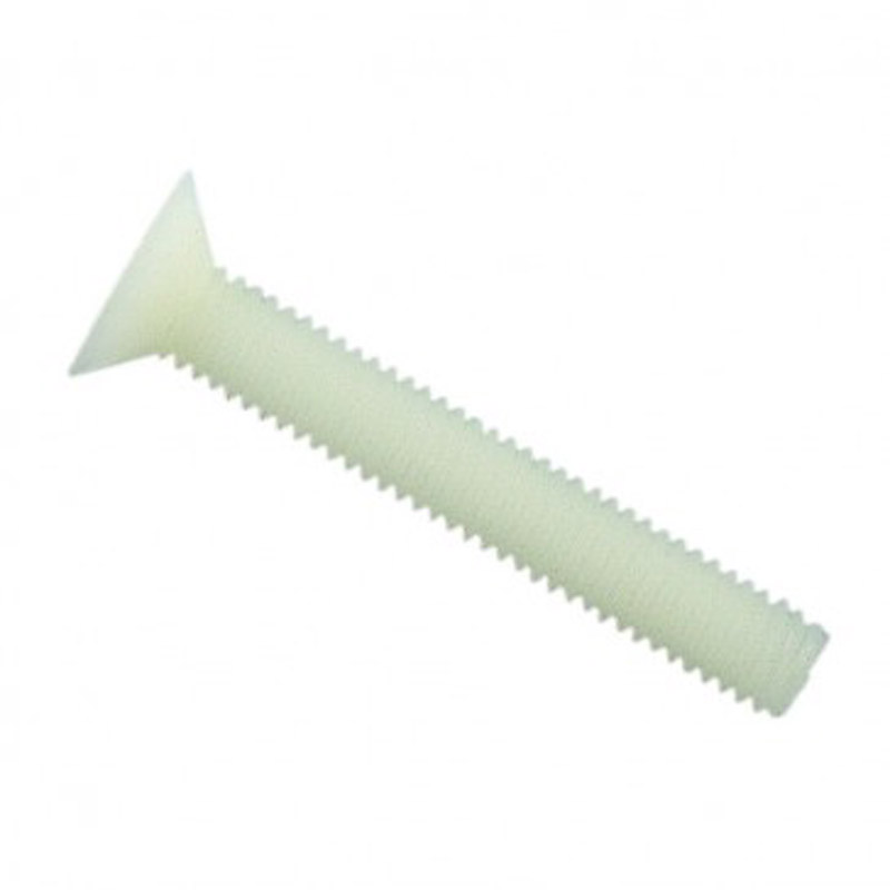 Vis à métaux tête fraisée fendue PA 6,6 naturel - 5 x 20 mm- Vendu par 200
