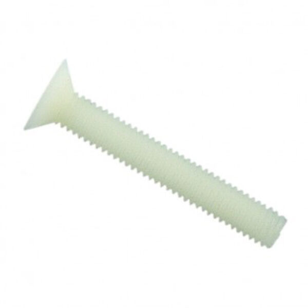 Vis à métaux tête fraisée fendue PA 6,6 naturel - 6 x 40 mm- Vendu par 200