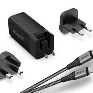Chargeur Power Delivery - 65W - EU / UK / US - Câble USB-C/USB-C 1m inclus - black Energizer