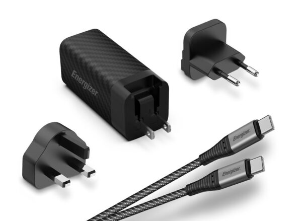 Chargeur Power Delivery - 65W - EU / UK / US - Câble USB-C/USB-C 1m inclus - black Energizer