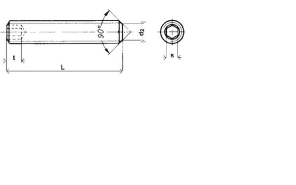Vis sans tête à bout cuvette six pans creux (STHC) brut - 12 x 12 mm- Vendu par 100 – Image 2