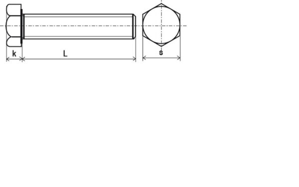 Vis tête hexagonale totalement filetée PA 6,6 naturel - 10 x 30 mm- Vendu par 100 – Image 2