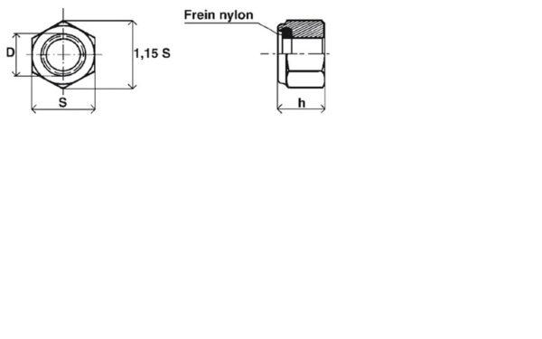 Écrou indesserrable DIN 985 Inox A2 - 8 mm – Image 2