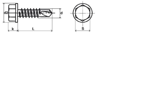 Vis autoperceuse tête hexagonale à embase Inox A2 - 5,5 x 38,1 mm- Vendu par 100 – Image 2