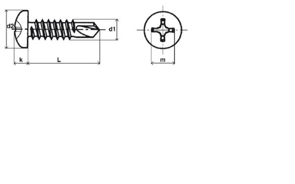 Vis autoperceuse tête cylindrique empreinte Phillips® Inox A2 - 4,8 x 25,4 mm- Vendu par 200 – Image 2
