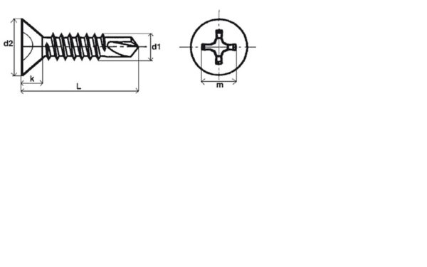 Vis autoperceuse tête fraisée empreinte Phillips® Inox A2 - 4,8 x 38,1 mm- Vendu par 200 – Image 2