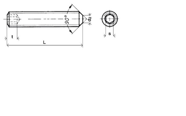 Vis sans tête à bout plat six pans creux (STHC) Inox A2 - 6 x 30 mm- Vendu par 200 – Image 2