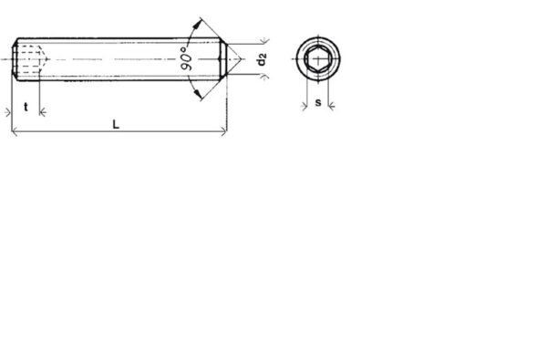 Vis sans tête à bout cuvette six pans creux (STHC) Inox A2 - 4 x 20 mm- Vendu par 200 – Image 2