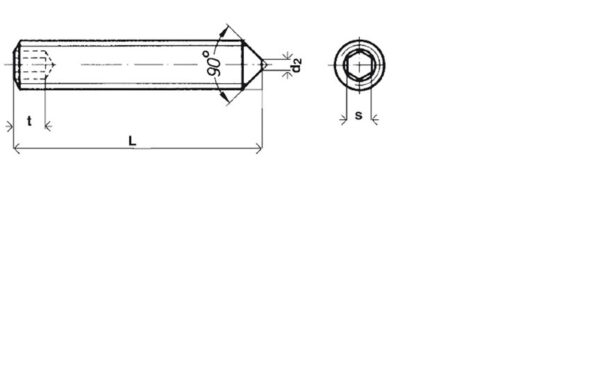 Vis sans tête à bout pointeau six pans creux (STHC) Inox A2 - 8 x 35 mm- Vendu par 100 – Image 2