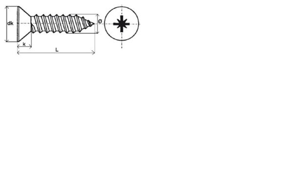 Vis à tôle tête fraisée Pozidriv® Inox A4 - 3,9 x 31,7 mm- Vendu par 200 – Image 2