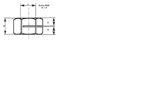 Écrou frein 1 fente H100 classe 8 Zingué - 4 mm – Image 2