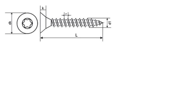 Vis pour panneaux agglomérés tête fraisée Filetage Total Torx® Zingué - 3,5 x 30 mm- Vendu par 500 – Image 2