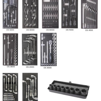 Composition 10 inserts 4 tiroirs 207 outilsComposition de servante d'atelier 11 inserts 247 outils (4 tiroirs) - EG 4213 - CLAS Equipements