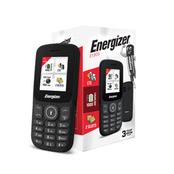 Mobile E130S - 4G - Clavier EU - Prise EU - black Energizer