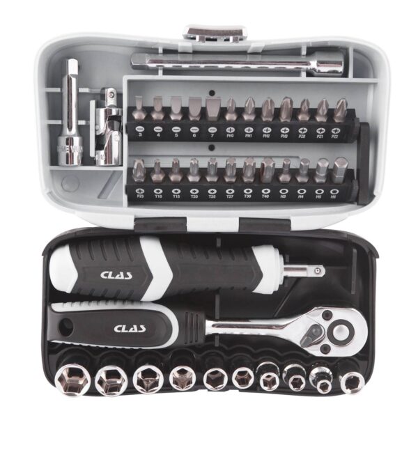 Coffret mini cliquet 1/4" + douilles + embouts (39pcs)- OS 1050 - CLAS Equipements