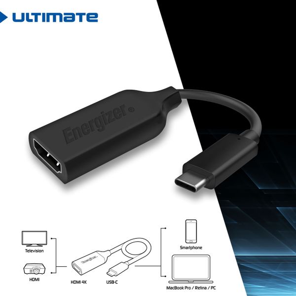 Adaptateur Type C vers HDMI 4K - black Energizer – Image 2