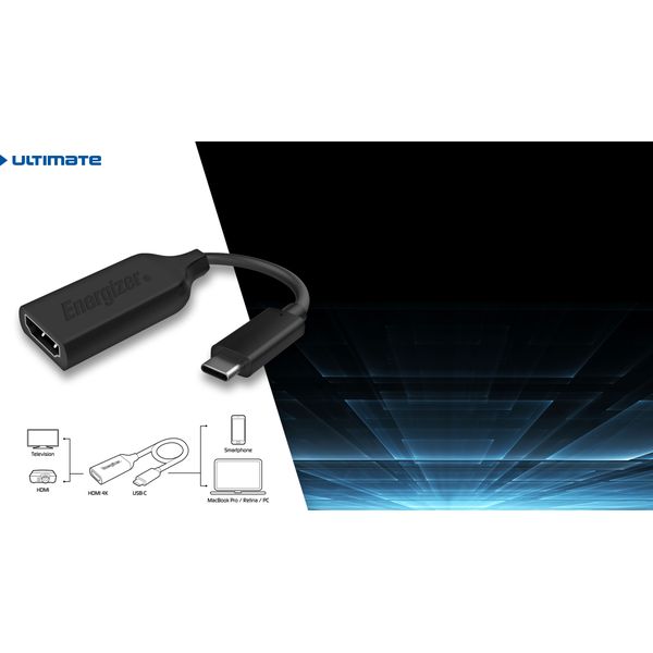 Adaptateur Type C vers HDMI 4K - black Energizer – Image 3