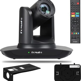 Caméra PTZ HDMI FoMaKo AI à suivi automatique, zoom optique 20x, caméra IP USB 3.0 HDMI pour services religieux, culte, éducation, PoE 1080P60 FMK12UH Pro(20x)-B Noir - FMK12UH Pro(20x)-B
