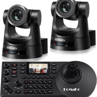 Caméra PTZ FoMaKo avec zoom optique 30x, suivi automatique par IA, PoE, HDMI, pack PTZ pour culte, contrôleur de caméra PTZ, BH302 (pack PTZ FMK30SDIx2+KC608) - BH302