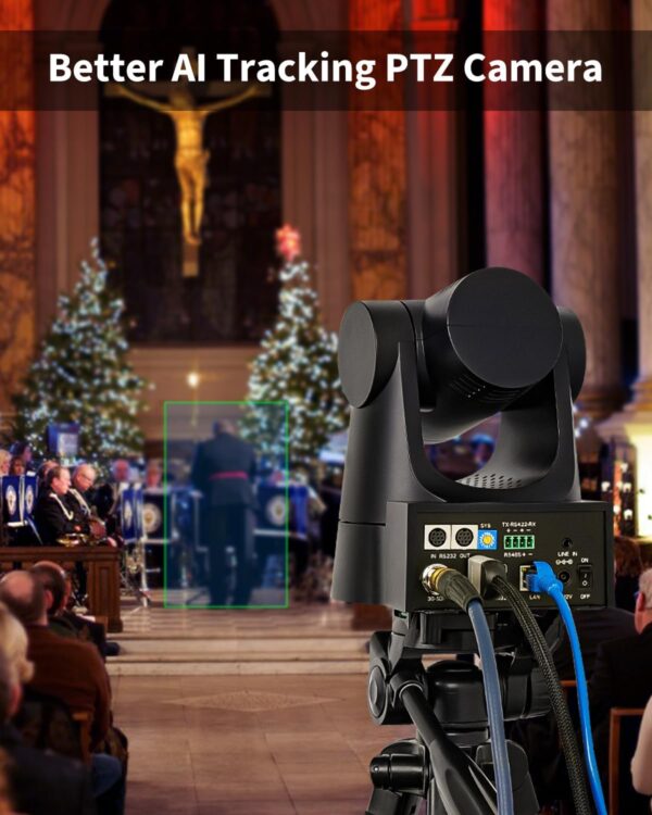 Caméra PTZ FoMaKo NDI, certifiée NDI 6 et NDI HX3, suivi automatique par IA, zoom optique 30x, ensemble PTZ pour le culte religieux, contrôleur PTZ PoE avec clavier BN302 (ensemble PTZ NDI KN30Ax2 + KC608 Pro) - BN302 – Image 2