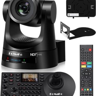 FoMaKo NDI PTZ Camera Bundle AI Suivi automatique (certifié NDI 6 et NDI HX3), caméra PTZ HDMI PoE à zoom optique 20X pour le culte de l'église, contrôleur PTZ, BN201 (NDI PTZ Bundle KN20A + KC608) – BN201