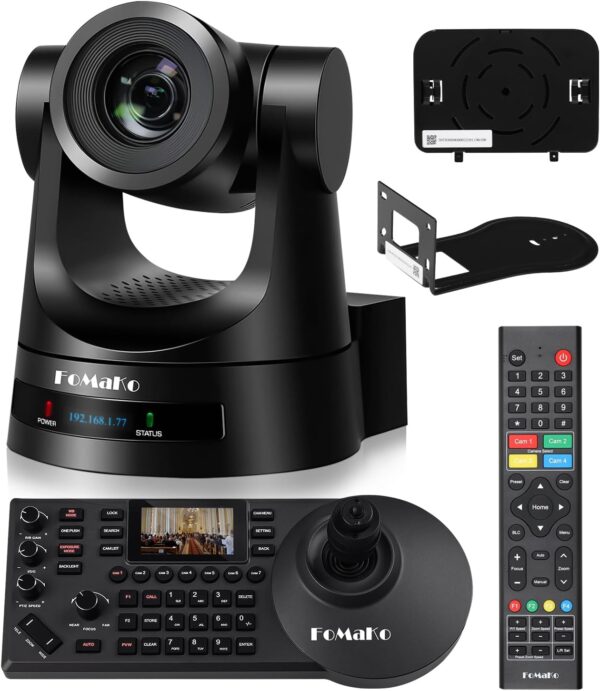 Caméra PTZ FoMaKo, zoom optique 20x, suivi automatique par IA, PoE HDMI, pour le culte, contrôleur de caméra PTZ (ensemble PTZ BH201 FMK20SDI + KC608) - BH201