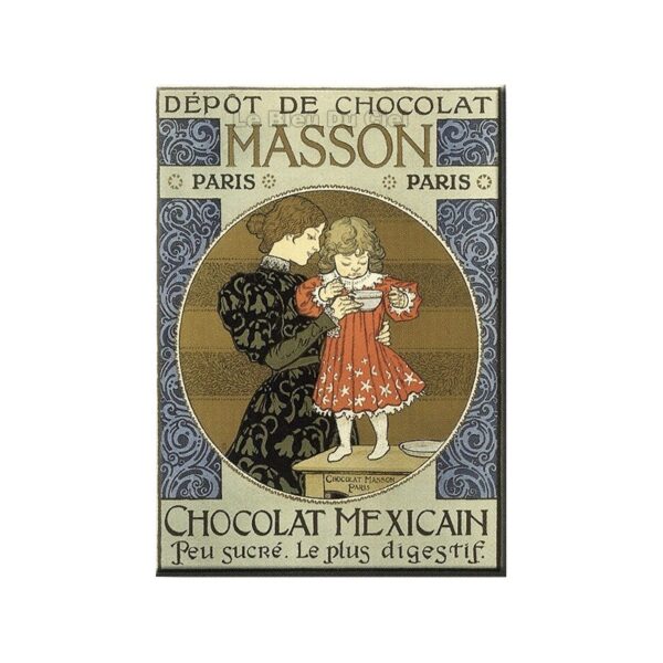 Plaque métal publicitaire 15x20cm plate : Chocolat Masson.