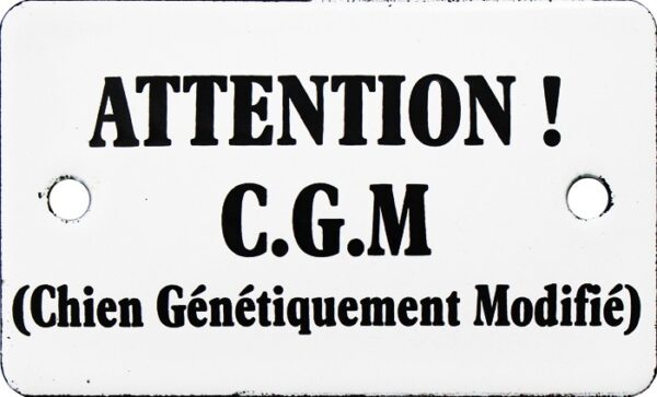 Plaque humoristique émaillée bombée 6 x 10 cm : ATTENTION C.G.M. – Image 2