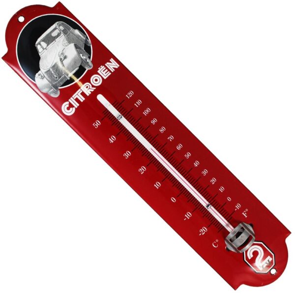 Thermomètre émaillé bombé hauteur 30cm : CITROËN 2CV – Image 2