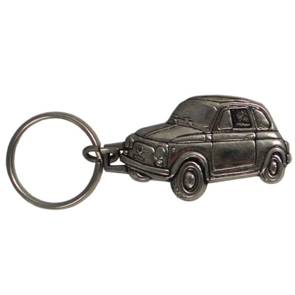 Porte-clés nickelé Fiat 500.