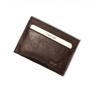 Protège CB Barrière RFID 4 cartes Cuir Marron foncé