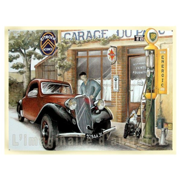 plaque métal publicitaire 30x40cm plate en relief : Citroën traction