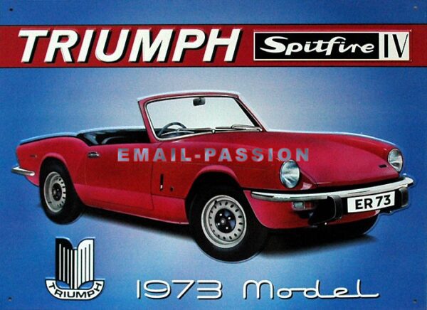 plaque publicitaire 30x40cm plate en relief : Triumph Spitfire IV – Image 2