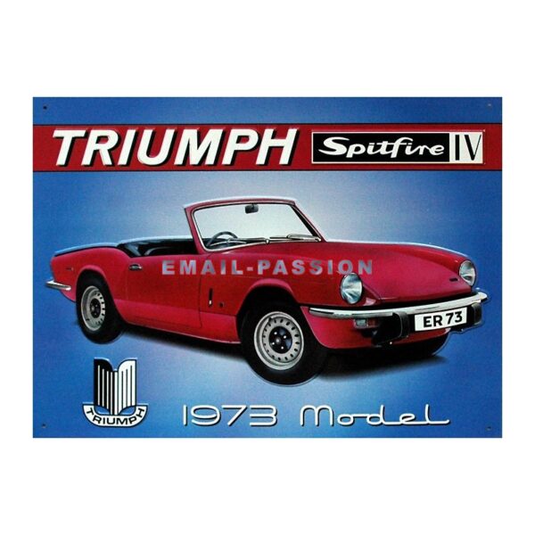 plaque publicitaire 30x40cm plate en relief : Triumph Spitfire IV