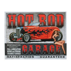Plaque métal publicitaire 30x40cm plate : HOT ROD GARAGE