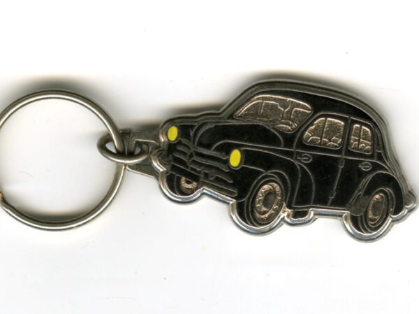 Porte-clés émaillé chromé Dauphine noire. – Image 2