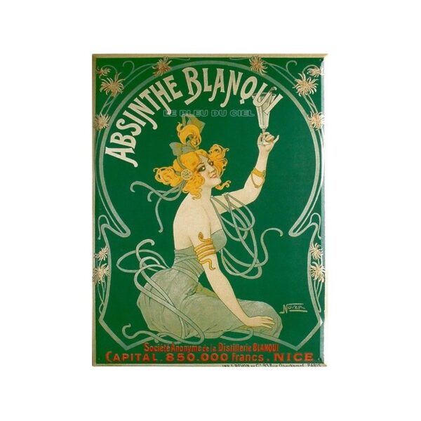 Plaque métal publicitaire plate 30x40cm plate : Absinthe BLANQUI