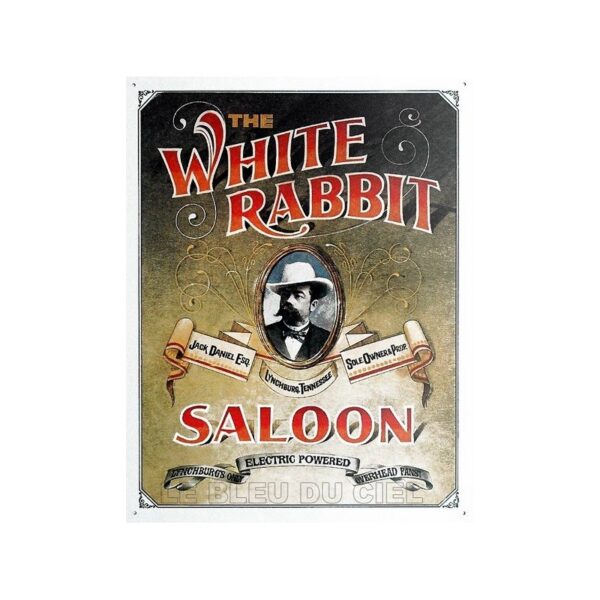 Plaque métal publicitaire 30x40cm plate : THE WHITE RABBIT.