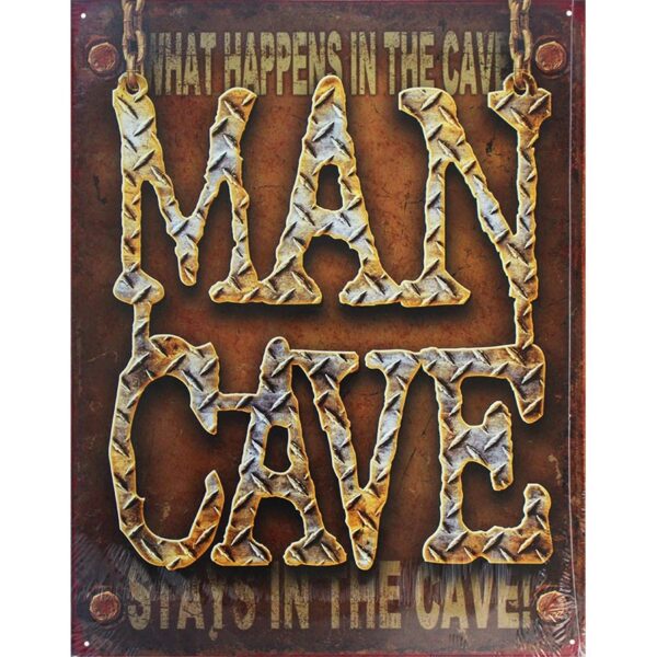 Plaque métal publicitaire 30x40cm plate : MAN CAVE.