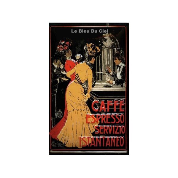 Plaque métal publicitaire 20x30cm bombée en relief : CAFÉ ESPRESSO