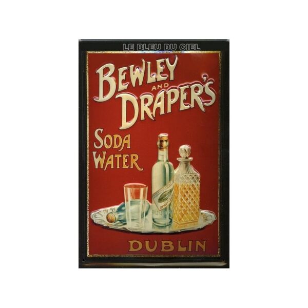 Plaque métal publicitaire 20x30cm bombée en relief : BEWLEY AND DRAPER'S.